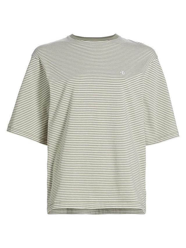 Womens Bo Pinstriped Stretch-Cotton T-Shirt Product Image