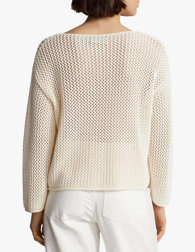 POLO RALPH LAUREN Knitted-flag Jumper In Chic Cream Product Image