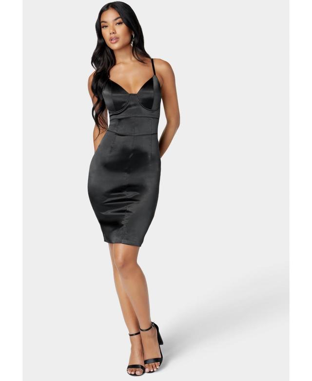 bebe Satin Corset Dress Product Image