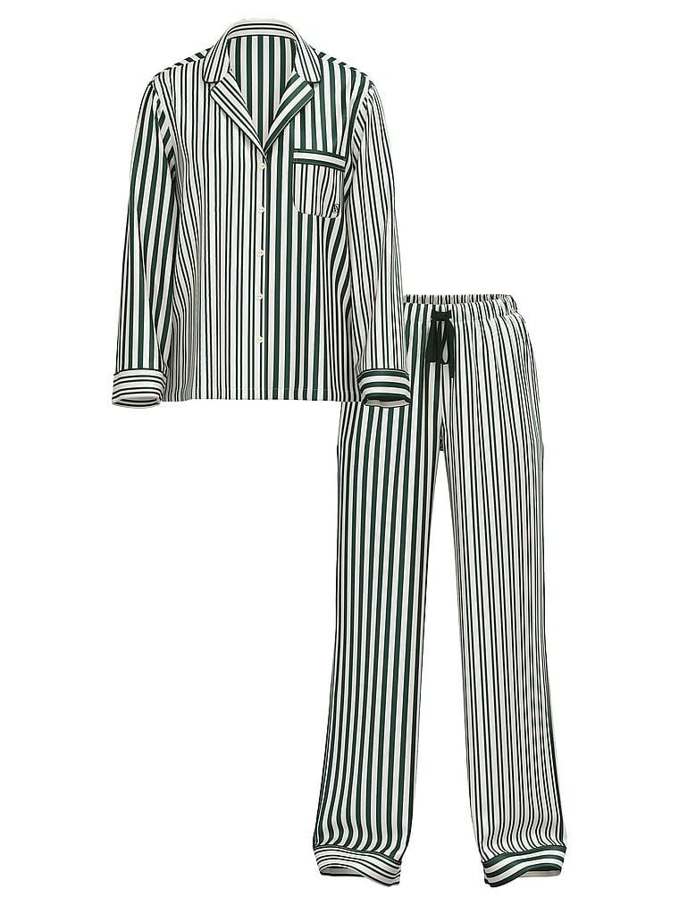 Glazed Satin Long Pajama Set Product Image