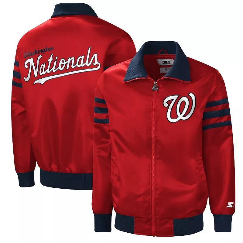 Mens Starter Washington Nationals The Captain II Full-Zip Varsity Jacket Product Image