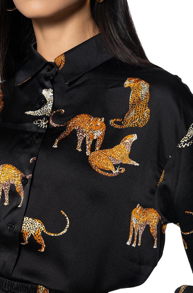 ALL THINGS CHEETAH BUTTON DOWN BLOUSE Product Image