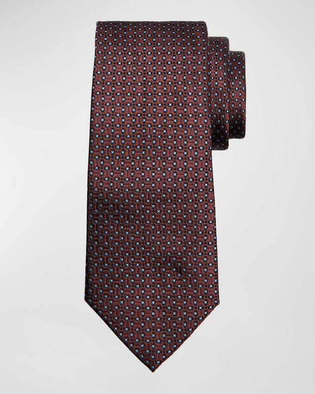 Mens Geometric Jacquard Silk Tie Product Image