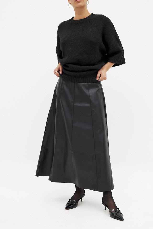 PU Flowy Midi Skirt Product Image