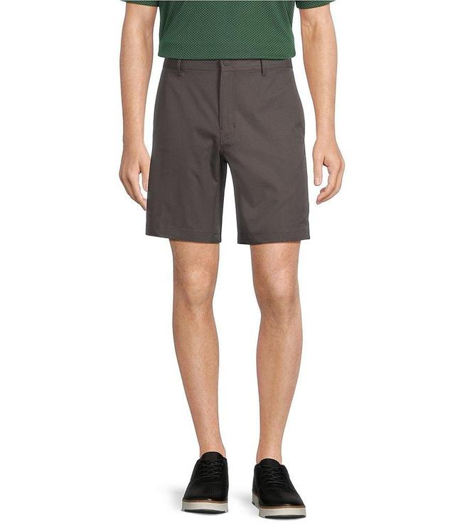 Roundtree & Yorke Performance Straight Fit Flat Front Tech 9#double; Inseam Shorts Product Image