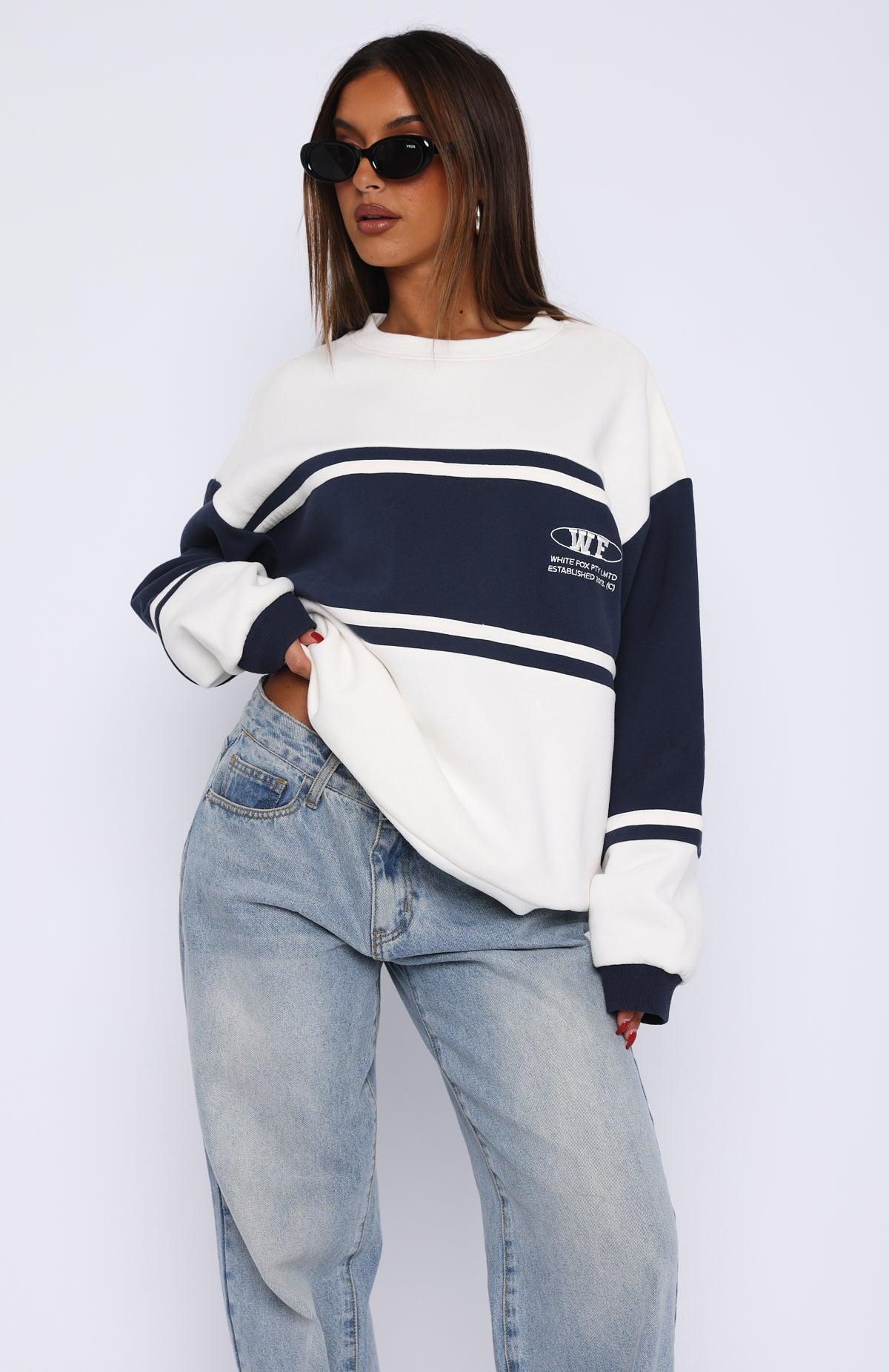 Moving Forward Oversized Sweater White Product Image