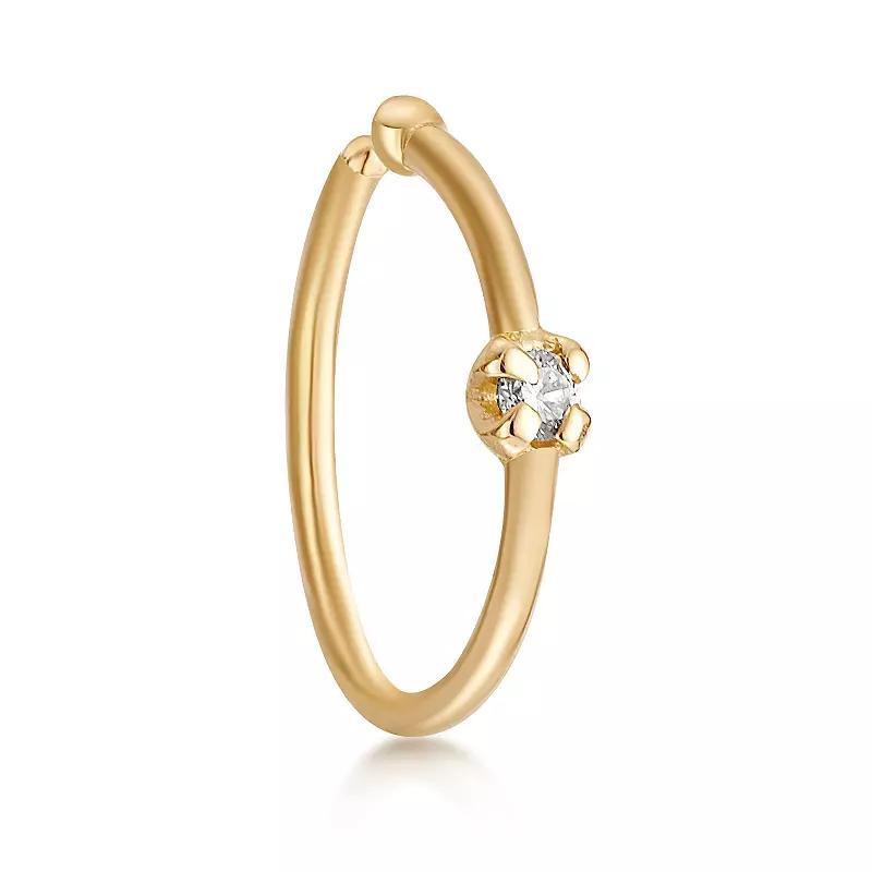 Lila Moon 14k Gold Lab-Grown Diamond Accent Hoop Nose Ring, Womens Product Image