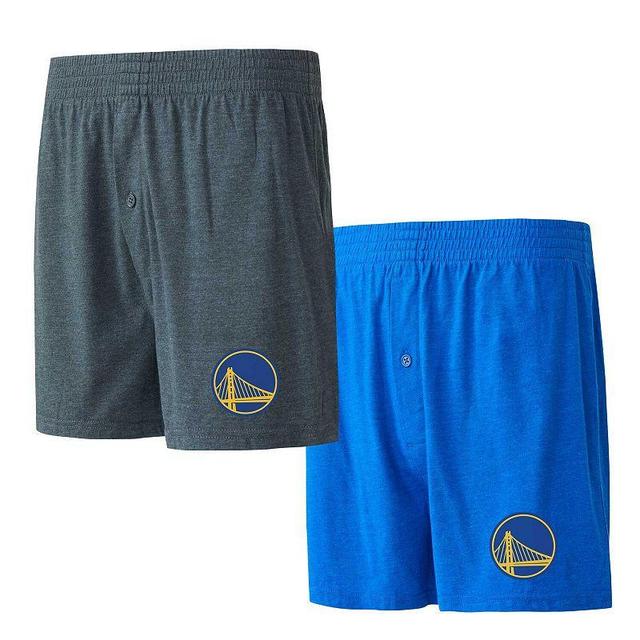 Mens Concepts Sport Royal/Charcoal Golden State Warriors Two-Pack Jersey-Knit Boxer Set Product Image