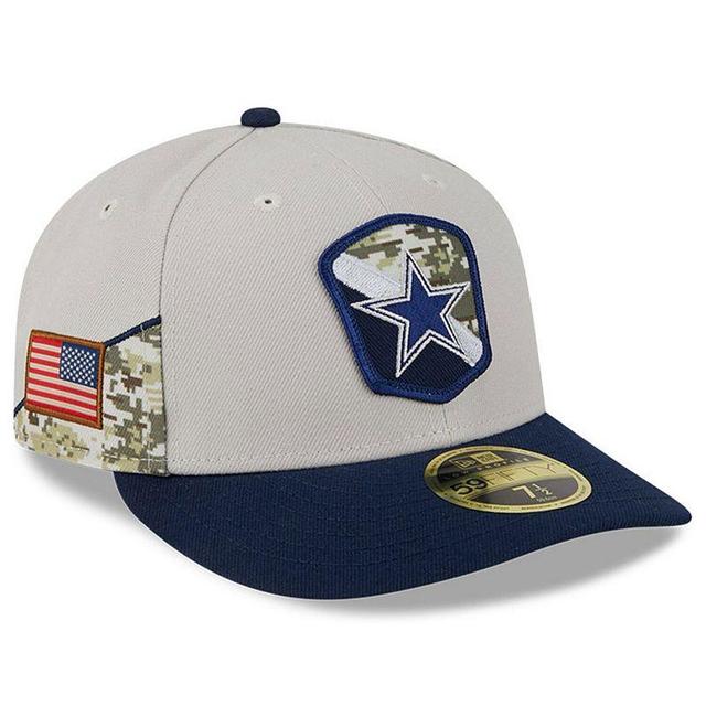 Mens New Era Stone/Navy Dallas Cowboys 2023 Salute To Service Low Profile 59FIFTY Fitted Hat Product Image