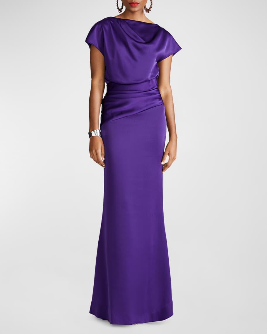 Draped Satin Trumpet Gown Product Image