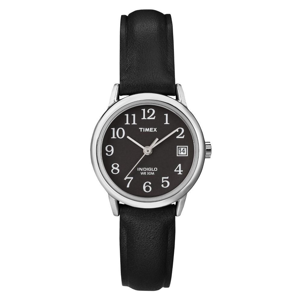 Womens Timex Easy Reader Watch with Leather Strap - Silver T2N525JT Product Image