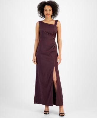 Women's Asymmetric Neck Sleeveless Gown Product Image