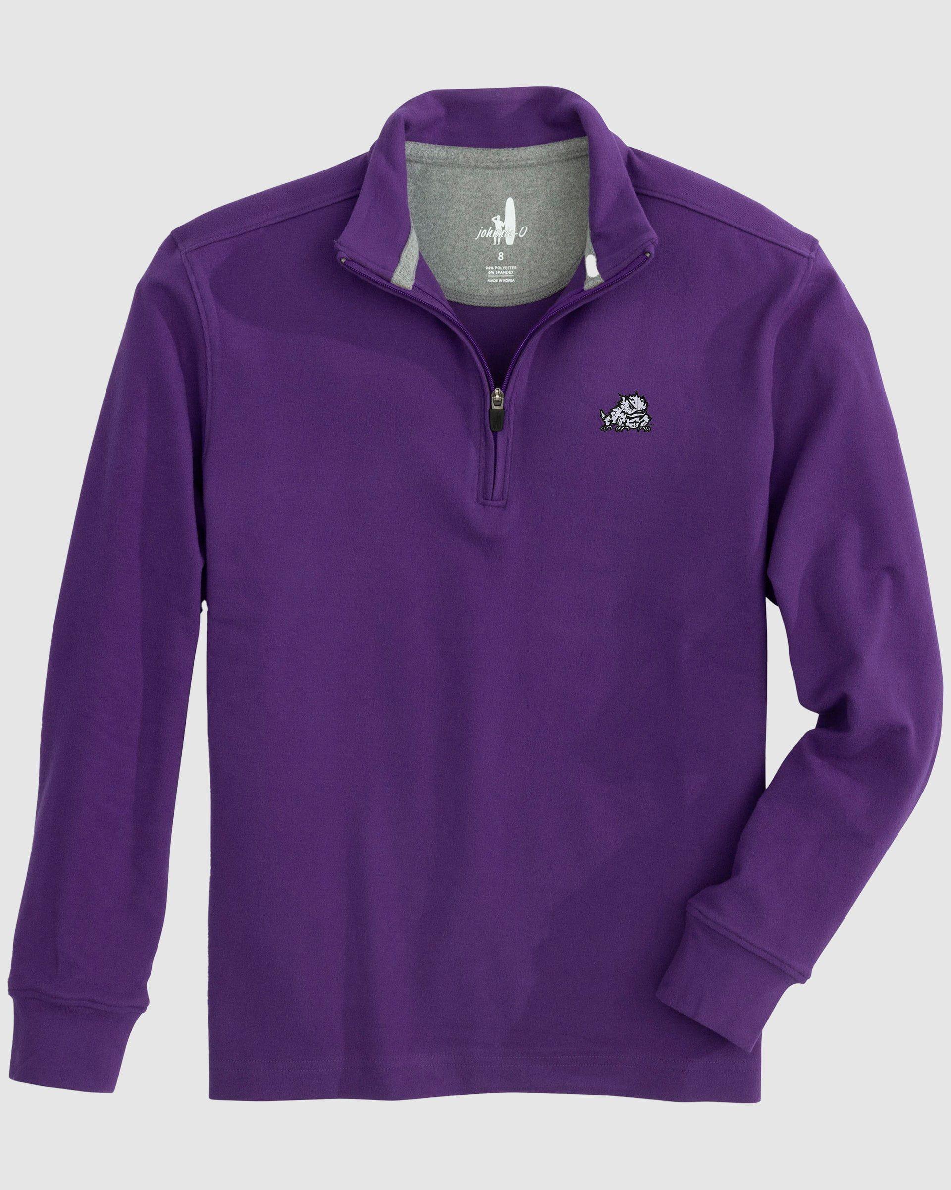 johnnie-O Texas Christian University Brady Jr. Fleece 1/4 Zip Pullover - Horned Frog Logo Product Image