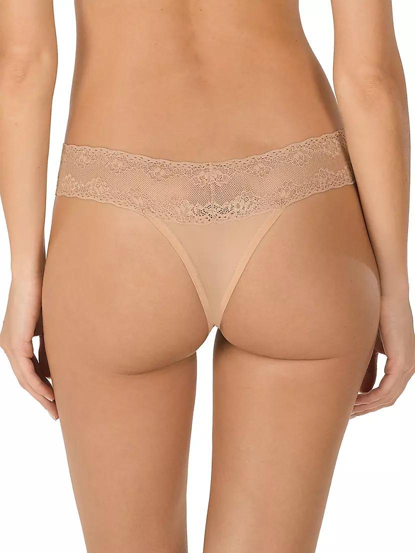 Bliss Perfection Lace Trim One Size Thong 6-Pack Product Image