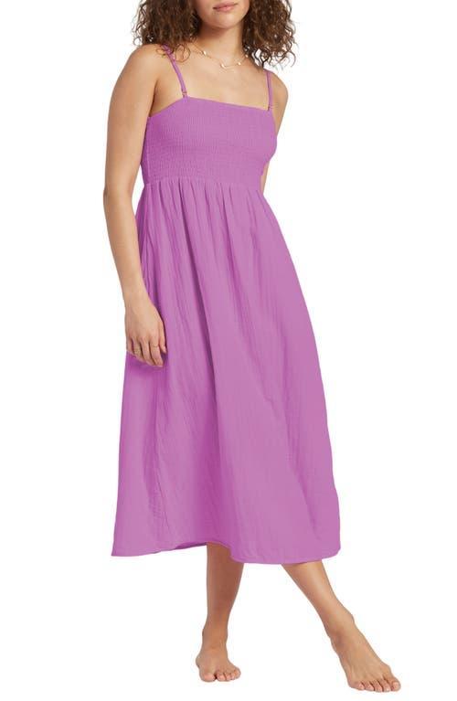 Billabong Off the Coast Smocked Bodice Cotton Midi Dress Product Image