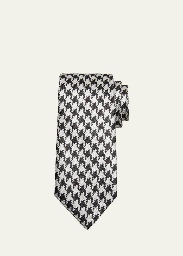 Mens Mulberry Silk Houndstooth Tie Product Image