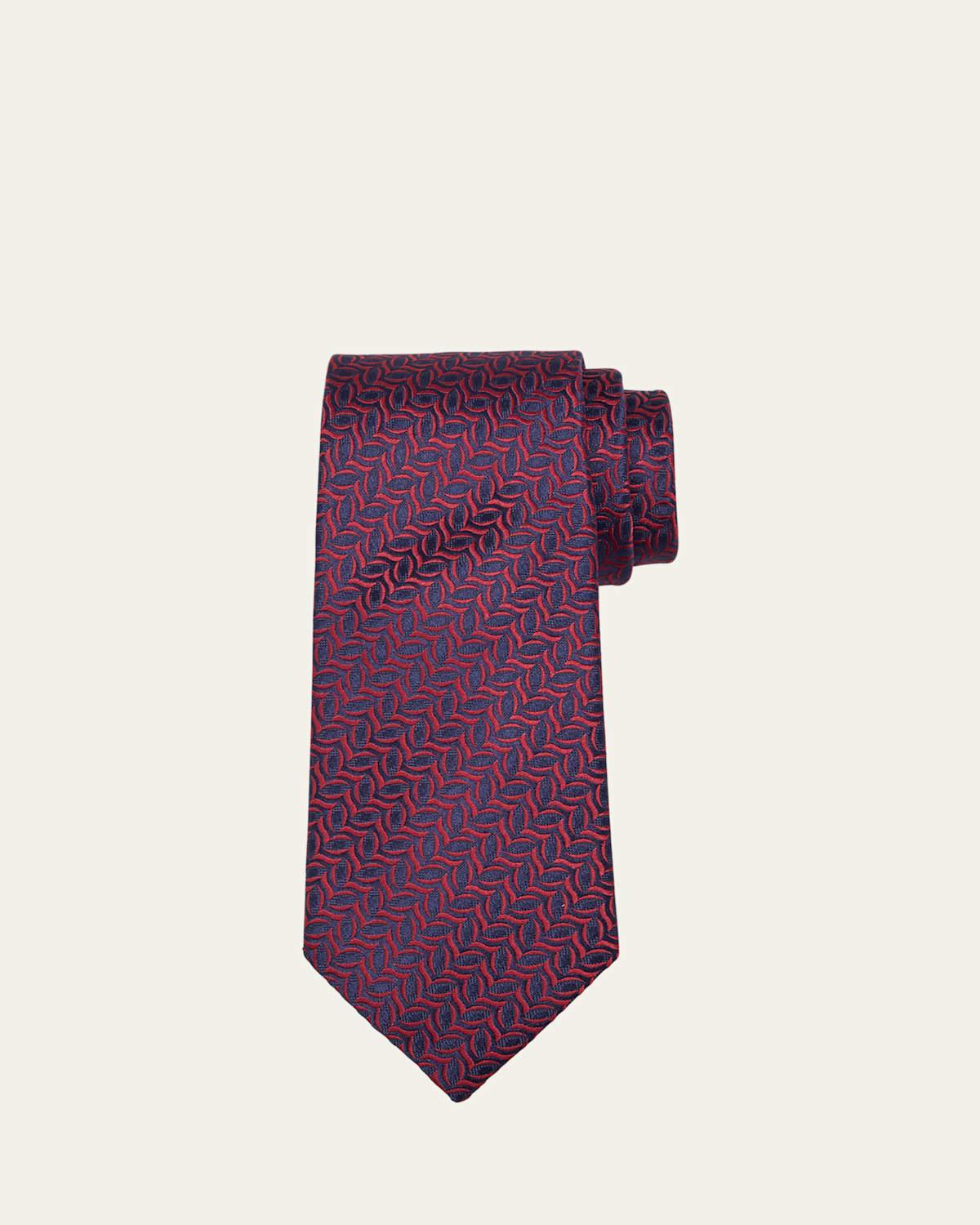 Mens Diagonal Oval Silk Tie Product Image