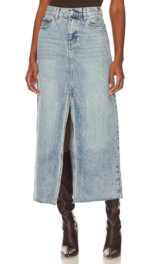 Steve Madden Avani Front Slit Denim Skirt Product Image