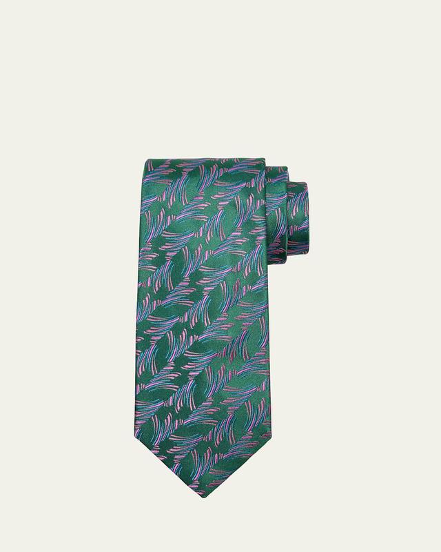 Mens Grass Line Woven Silk Tie Product Image