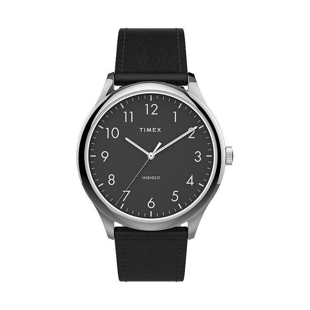 Timex Men's Modern Easy Reader Leather Watch - TW2T71900JT, Size: Large, Black - Size: Large Product Image