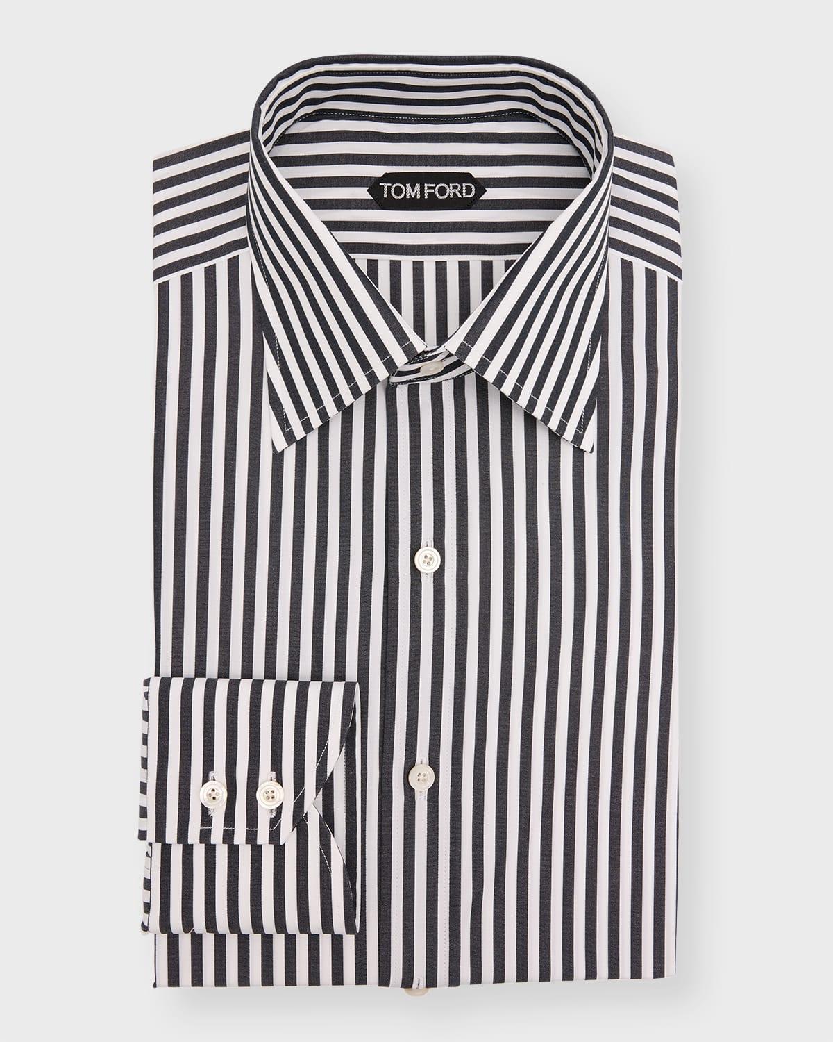 Mens Slim Fit Stripe Dress Shirt Product Image