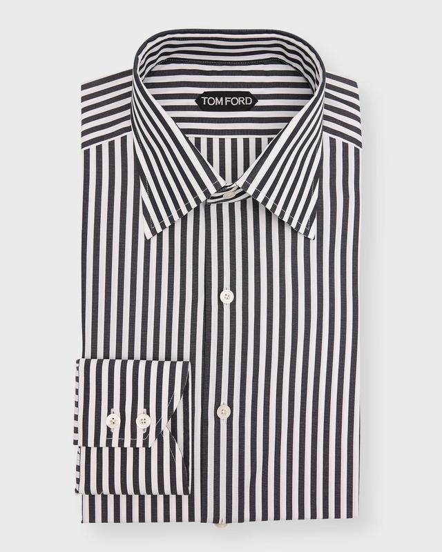 Mens Slim Fit Stripe Dress Shirt Product Image