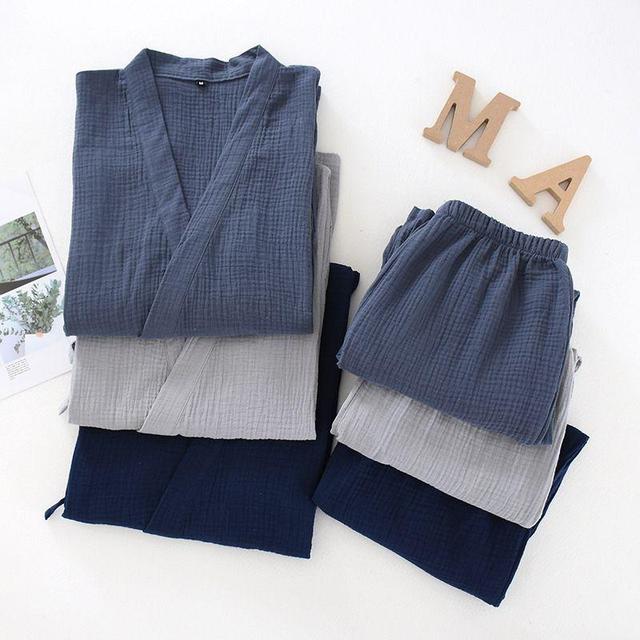 Pajama Set: Kimono Top + Pants Product Image