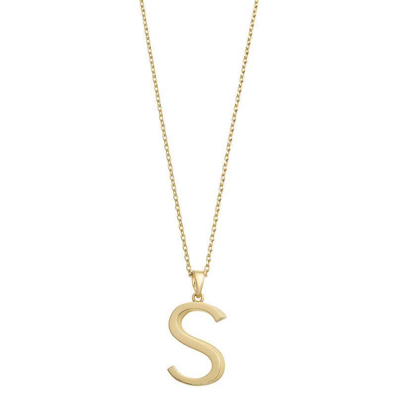 City Luxe Gold Tone Initial Charm Pendant Necklace, Womens Yellow Product Image