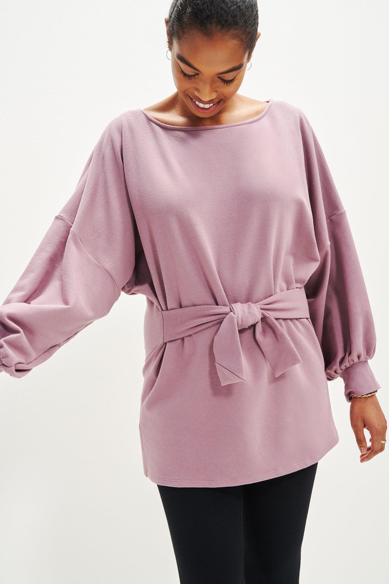 Fleur Reverie Terry Sweatshirt - Lavender - ReAmour Product Image