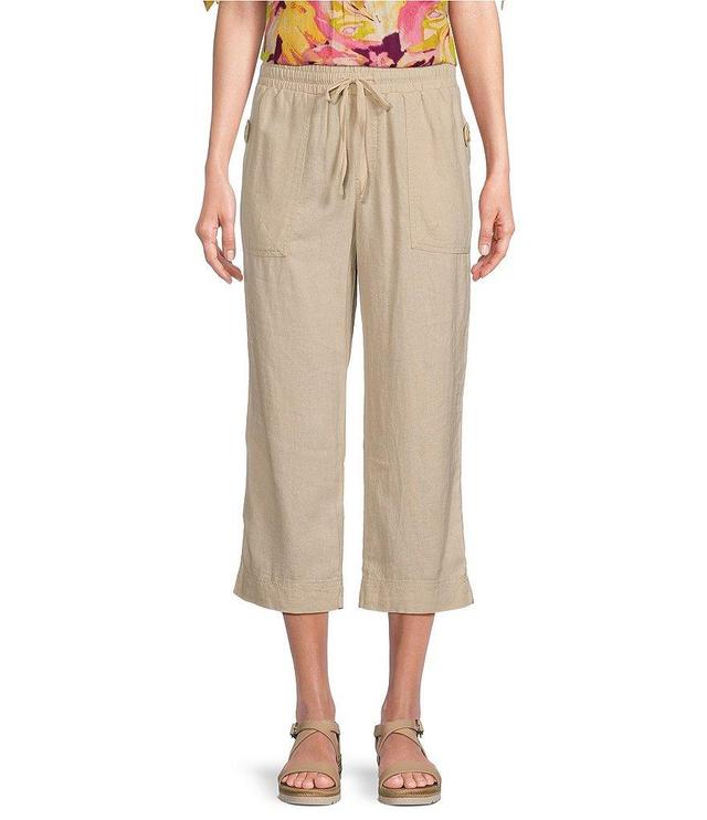 Westbound The ISLAND Crop Pull-On Mid Rise Wide Leg Drawstring Waist Pant Product Image