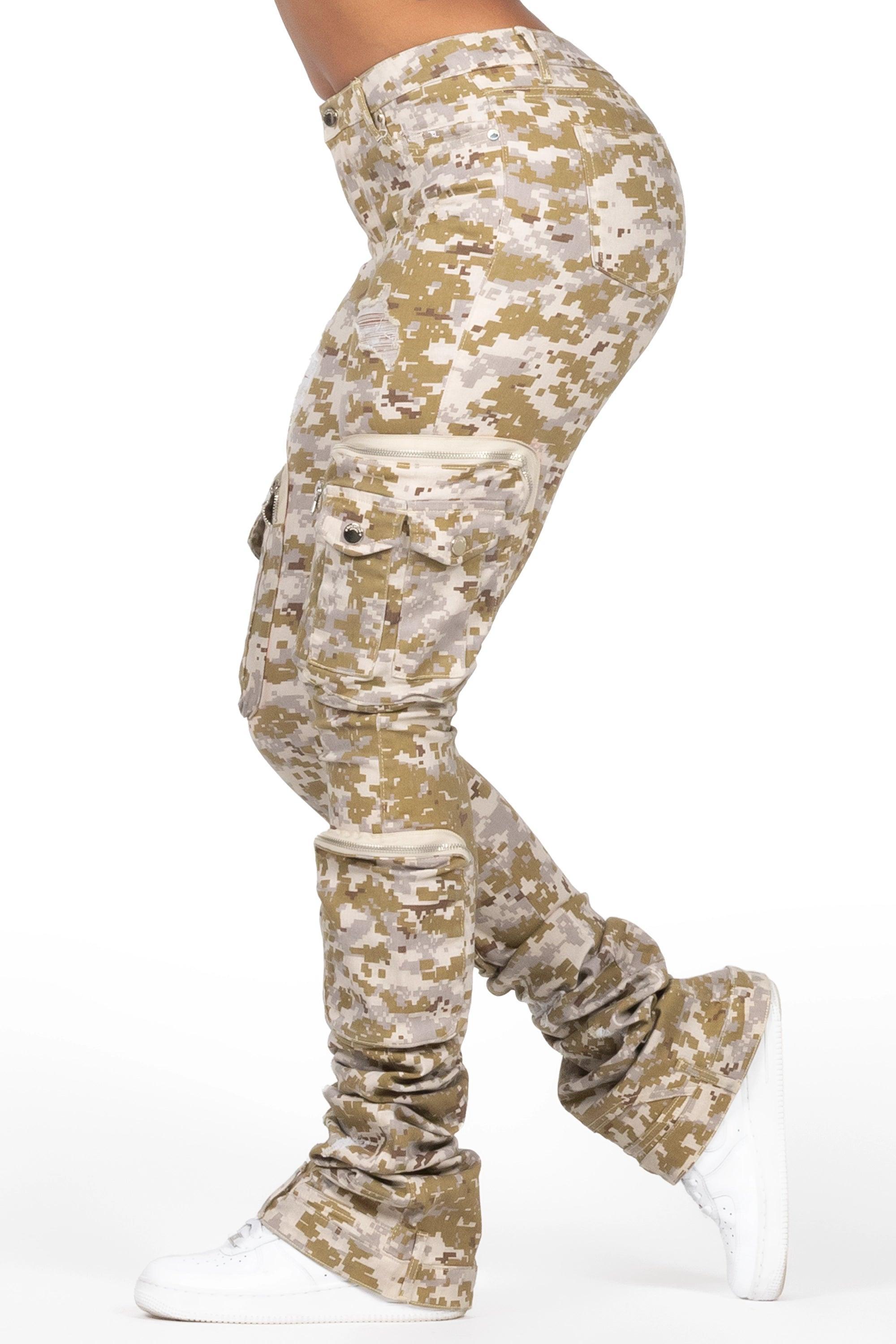 Alisson Digital Camo Cargo Super Stacked Jean Female Product Image