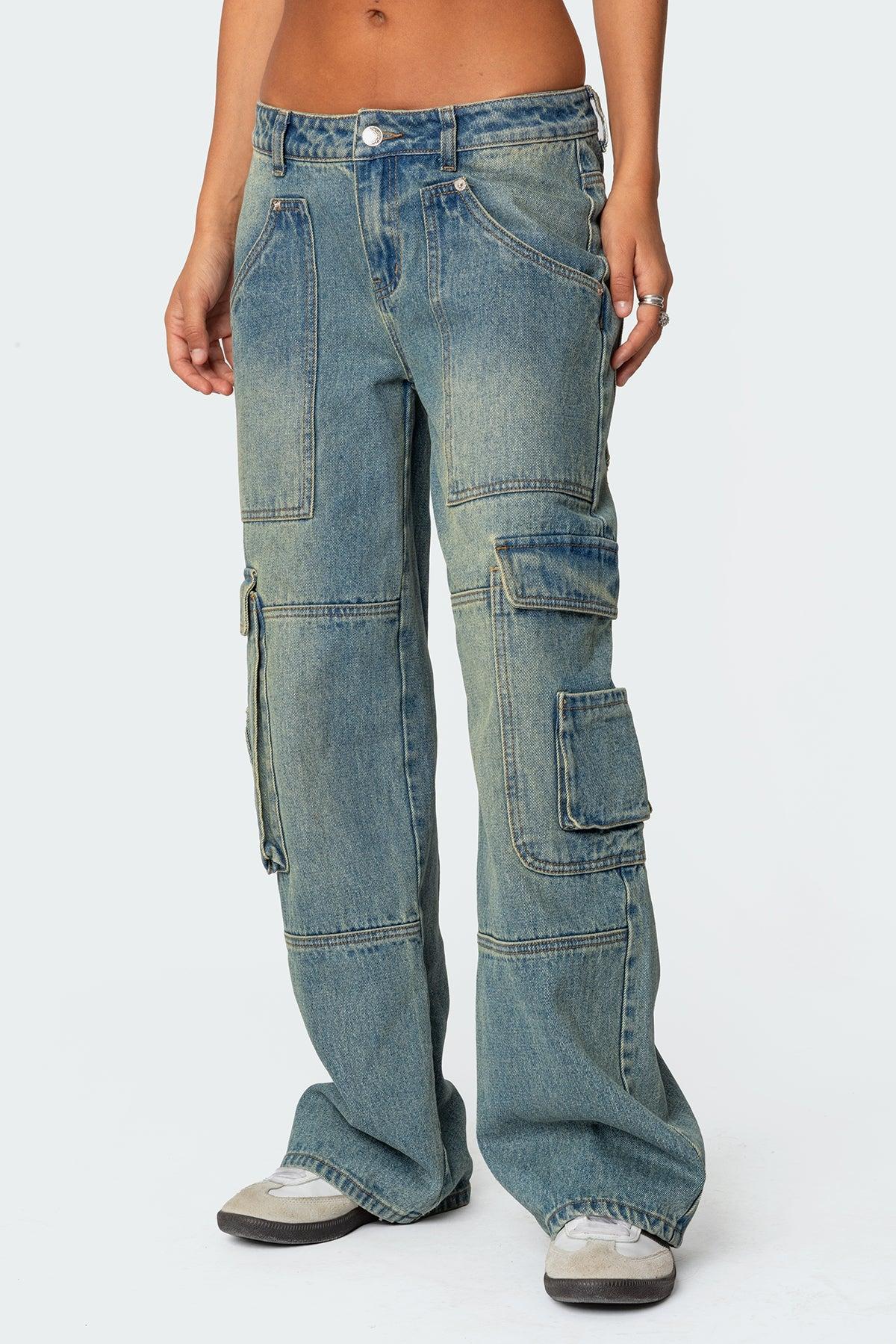 Westie Low Rise Washed Cargo Jeans Product Image