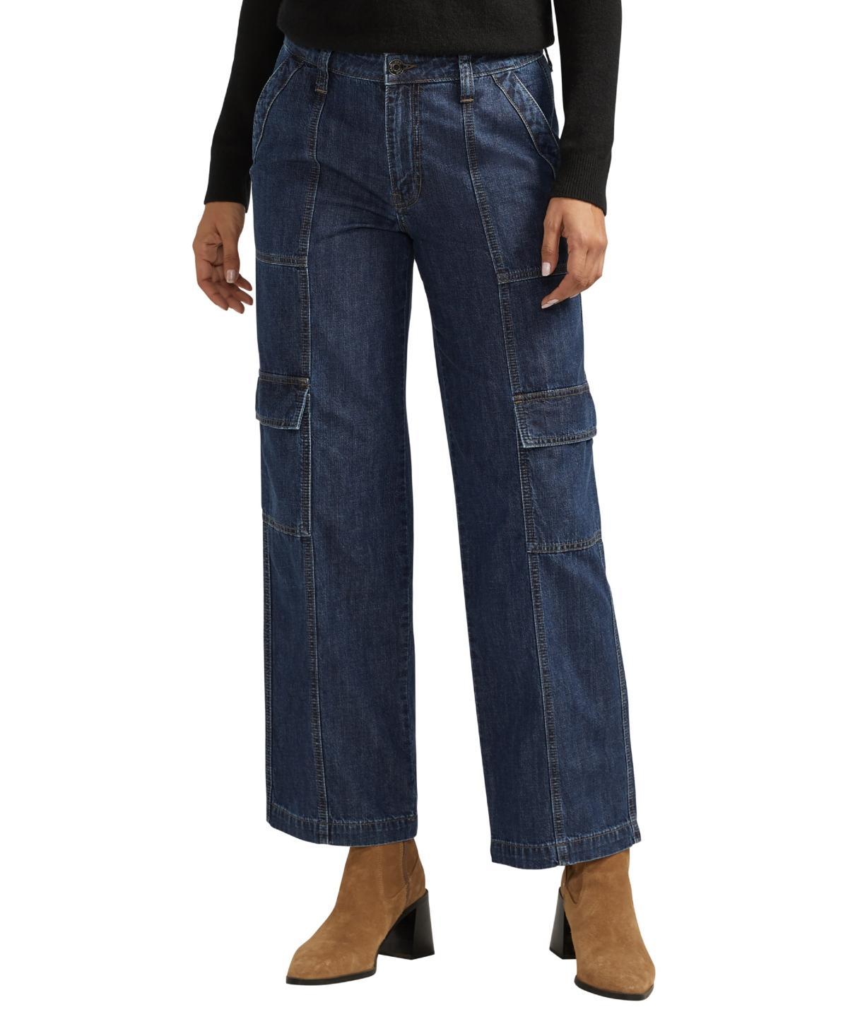 Jag Womens High Rise Wide Leg Cargo Jeans product image