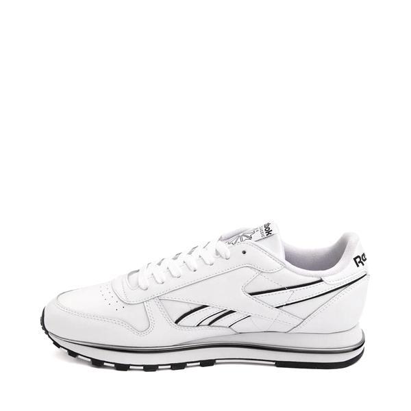 Mens Reebok Classic Leather Clip Athletic Shoe - White / Black Product Image