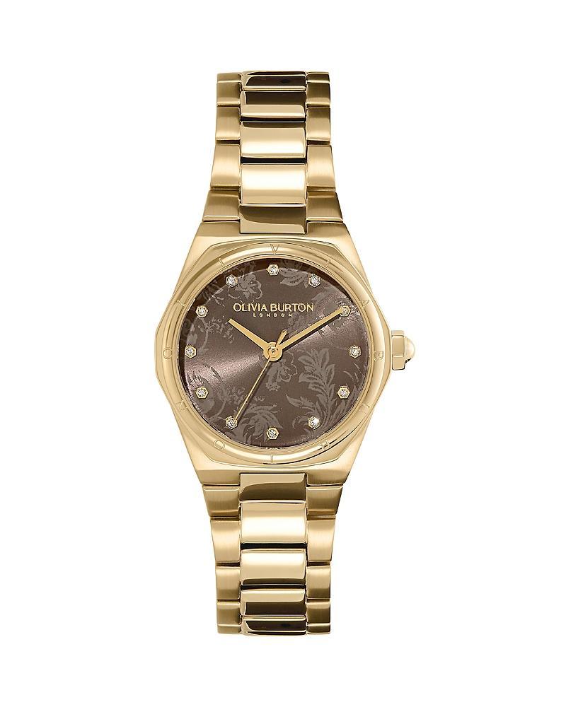 Olivia Burton Womens Sports Luxe Hexa Mini Carnation Gold-Tone Stainless Steel Bracelet Watch 28mm Product Image