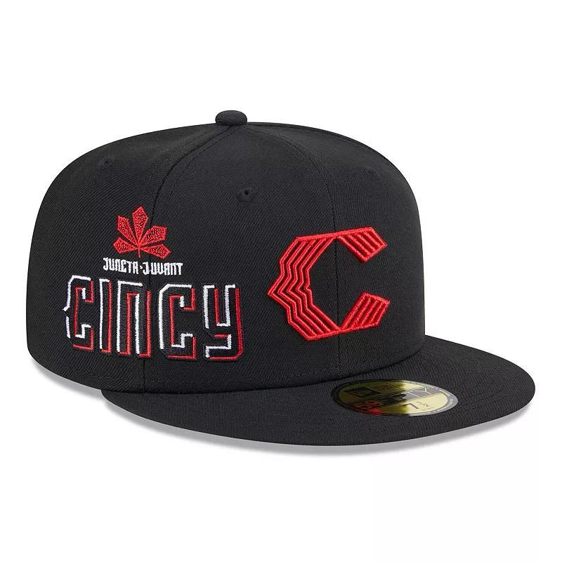 Mens New Era Black Cincinnati Reds City Connect Icon 59FIFTY Fitted Hat Product Image