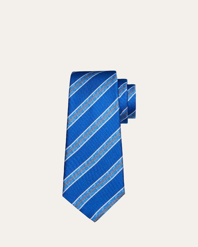 Mens 7-Fold Multi-Stripe Silk Tie Product Image