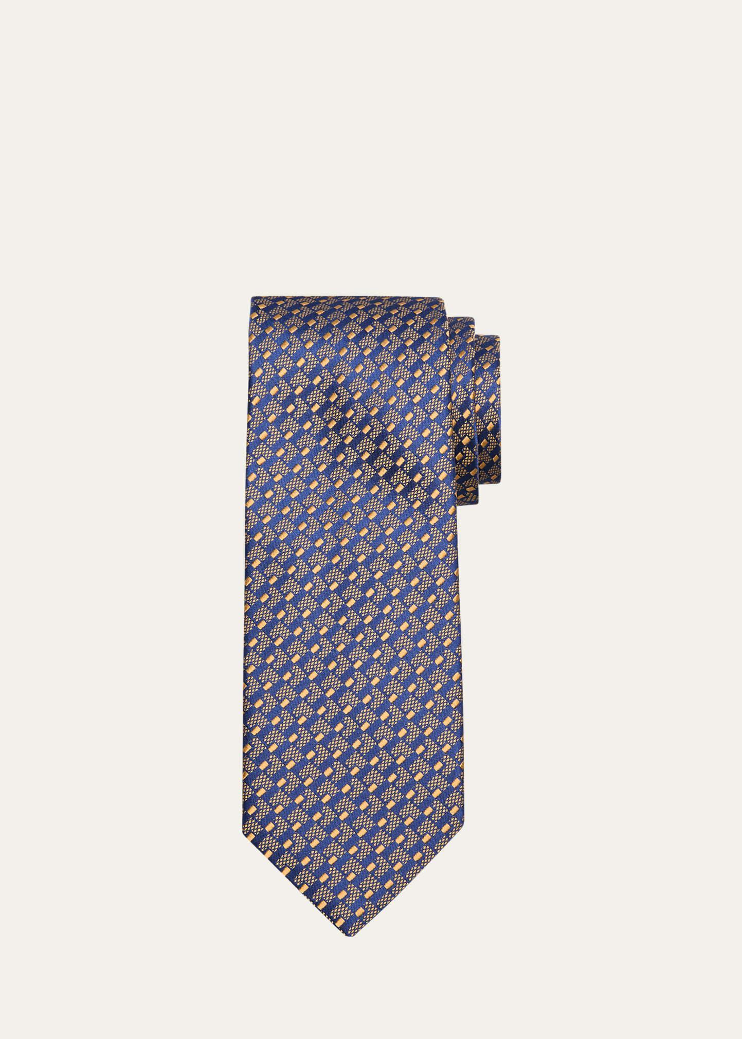 Mens Silk Micro-Geometric Tie Product Image