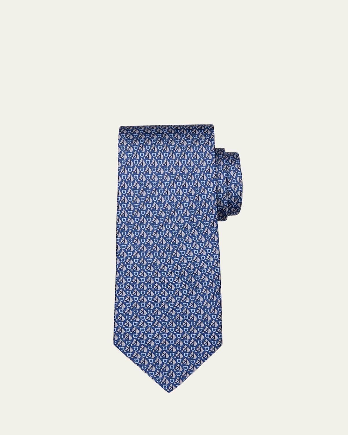 Mens Equestrian-Print Silk Tie Product Image