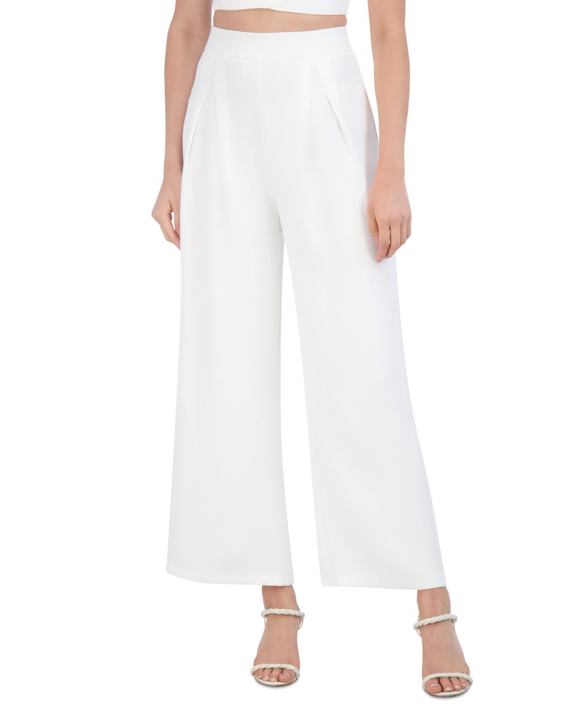 Bcbg New York Womens Pleated Twill Wide-Leg Pants Product Image