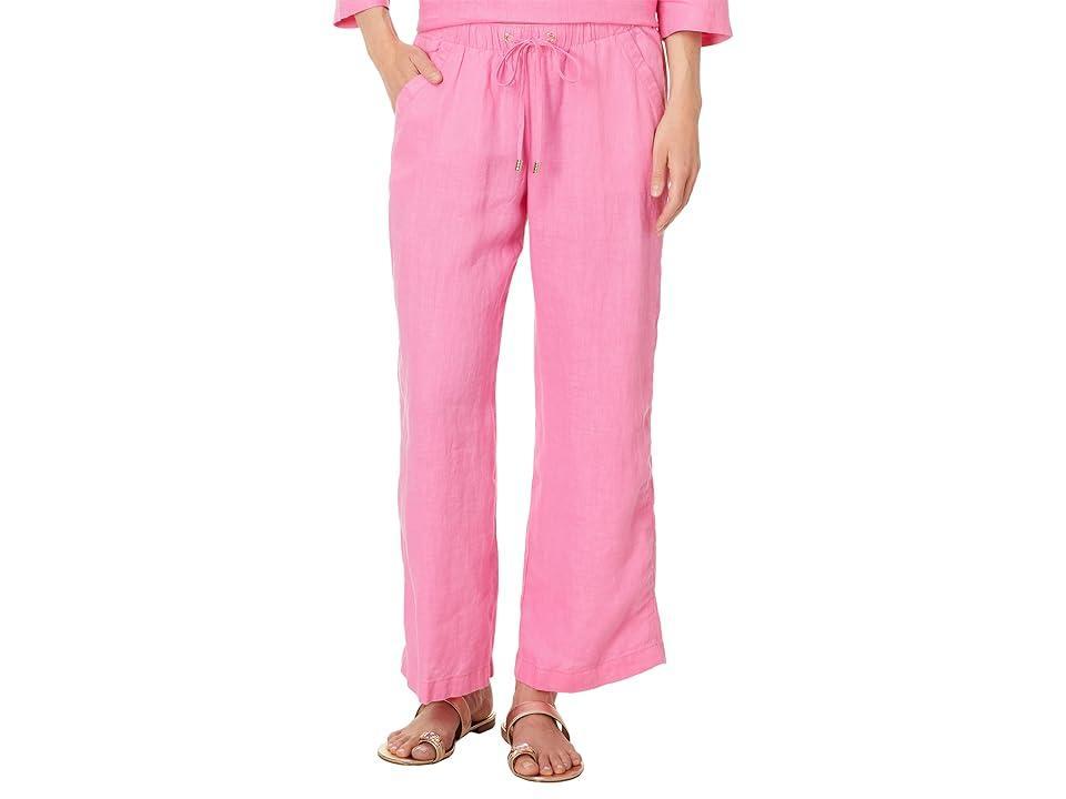 Lilly Pulitzer Brawley Linen Crop Pants (Confetti Pink) Women's Casual Pants Product Image