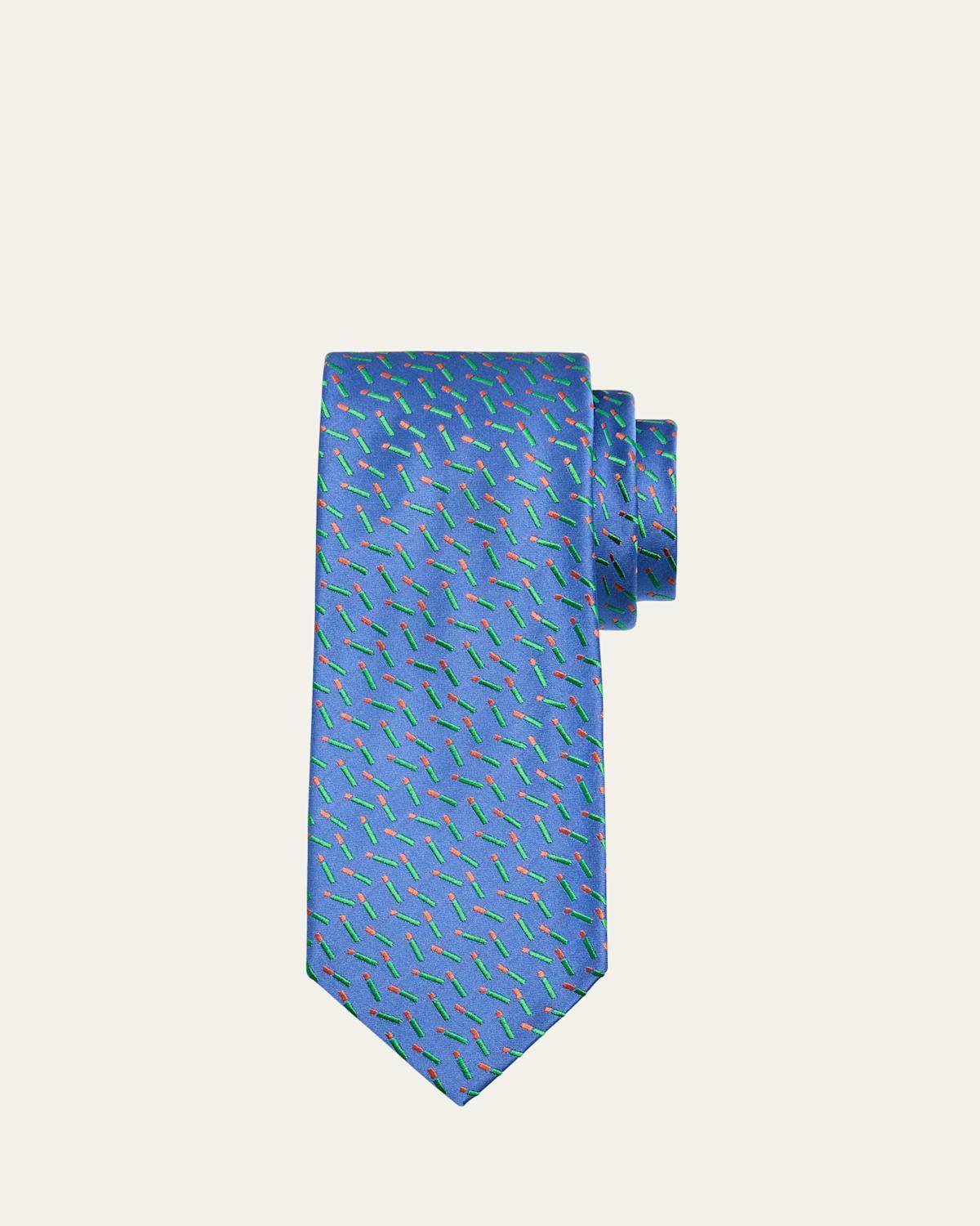 Mens Diagonal Line Silk Tie Product Image