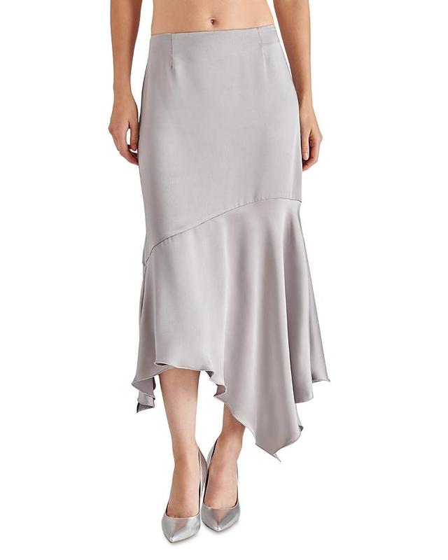 Steve Madden Lucille Asymmetric Satin Skirt Product Image