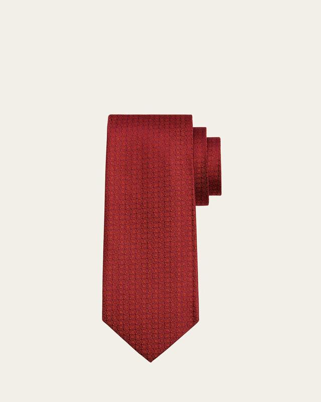 Mens Woven Diamond Silk Tie Product Image