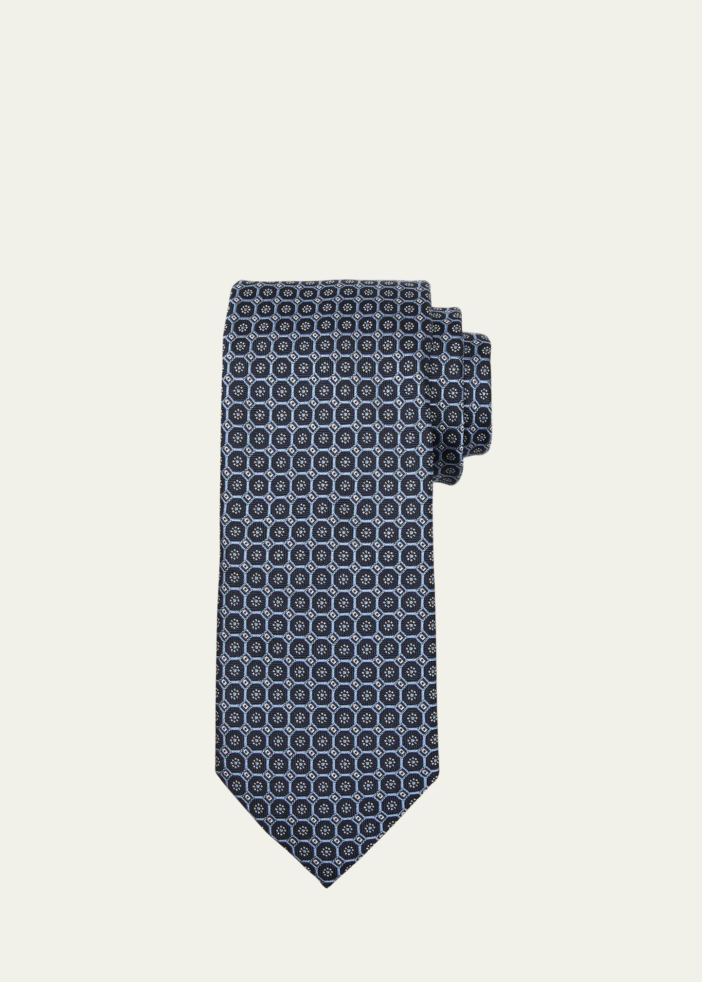 Mens Silk Geometric Jacquard Silk Tie Product Image