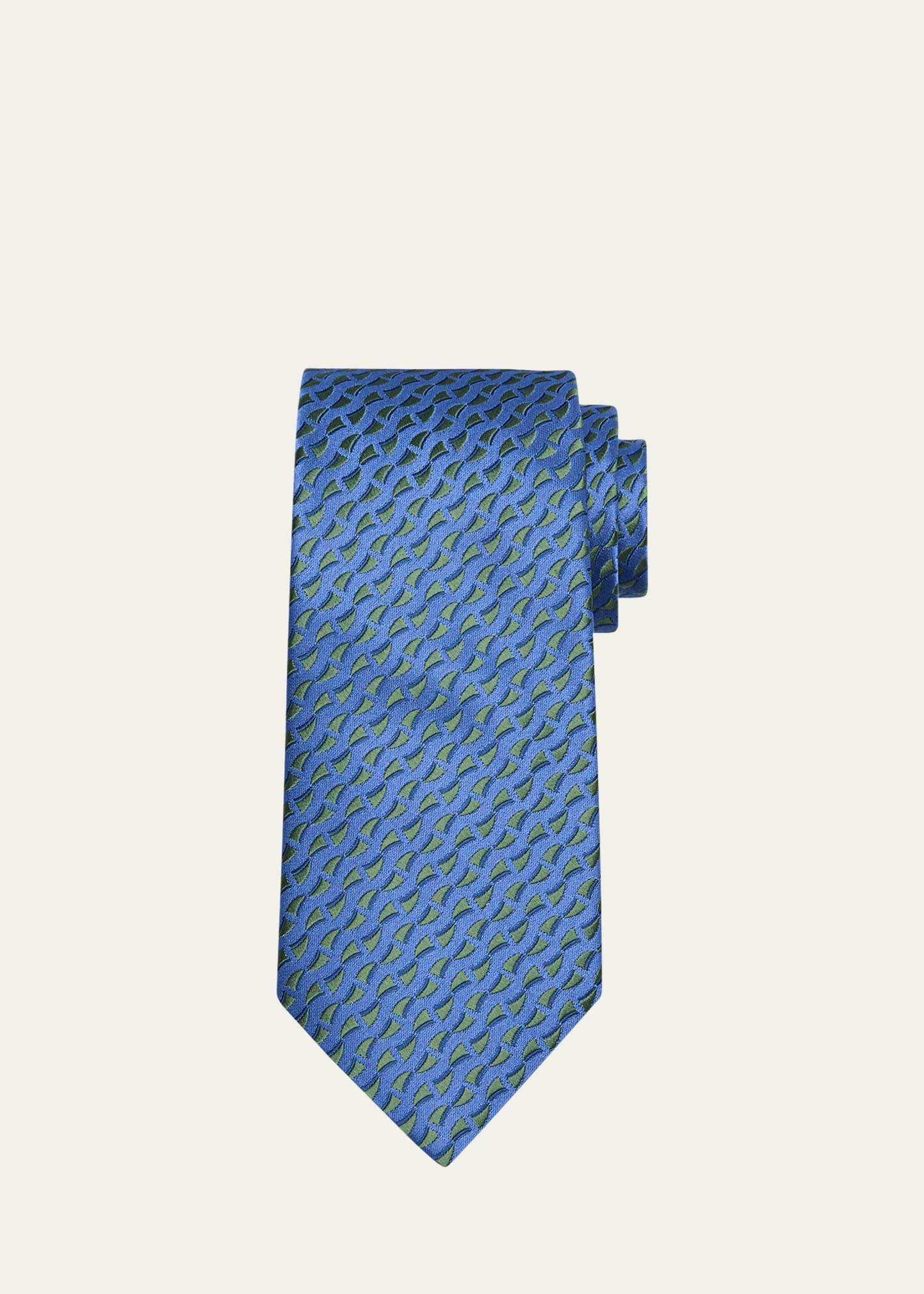 Mens Silk Micro-Geometric Tie Product Image