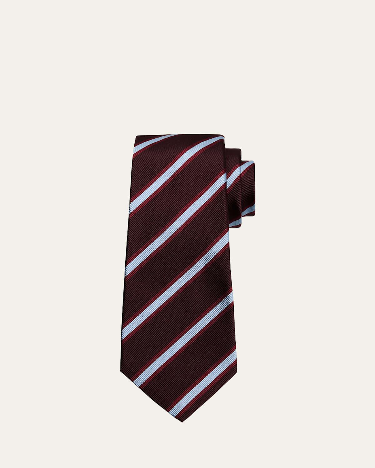 Mens 7-Fold Multi-Stripe Silk Tie Product Image