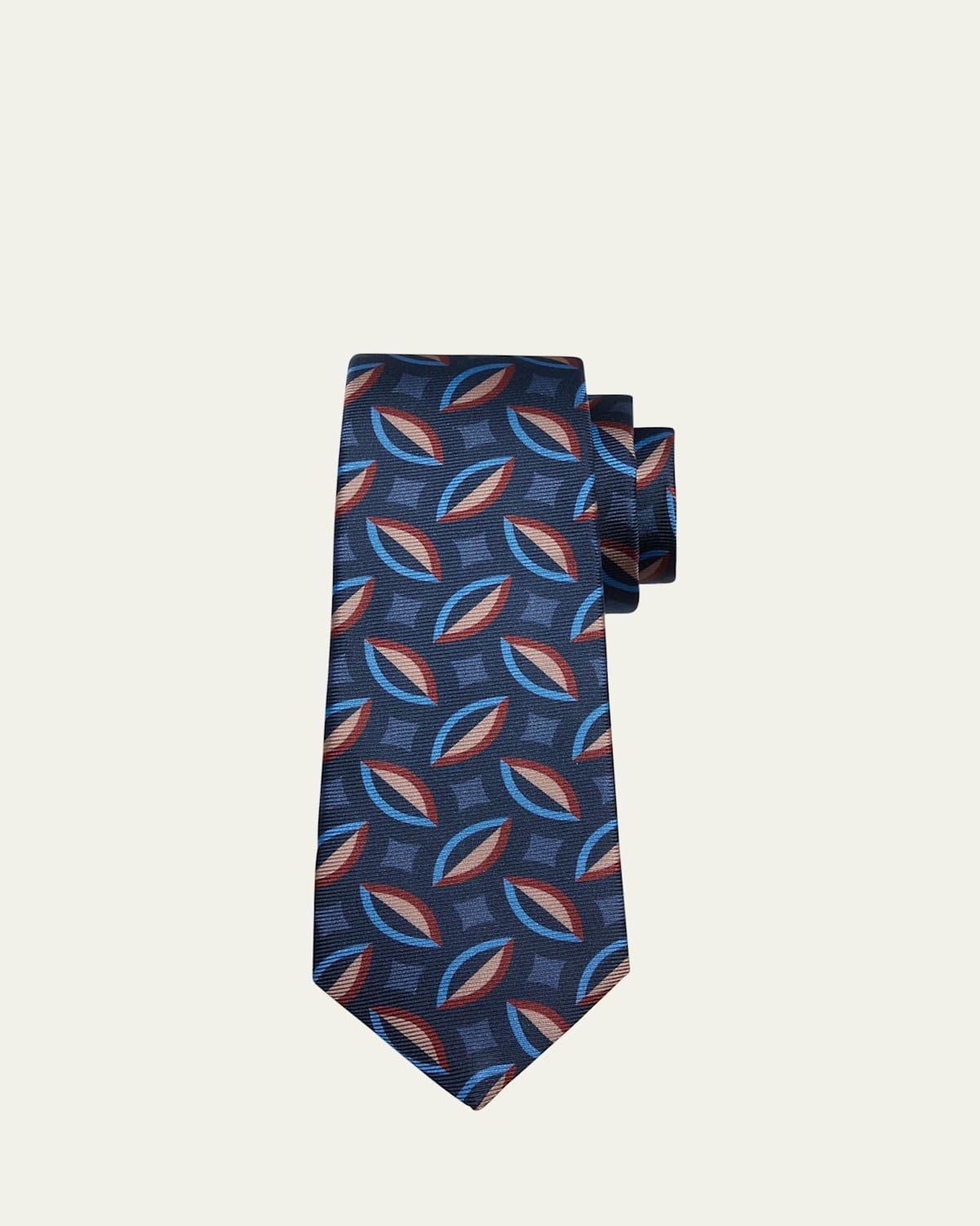 Mens Geometric Silk Tie Product Image