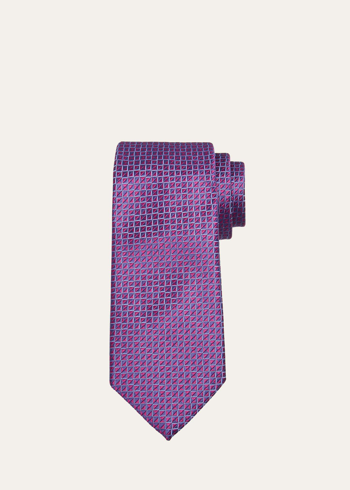 Mens Silk Micro-Geometric Tie Product Image