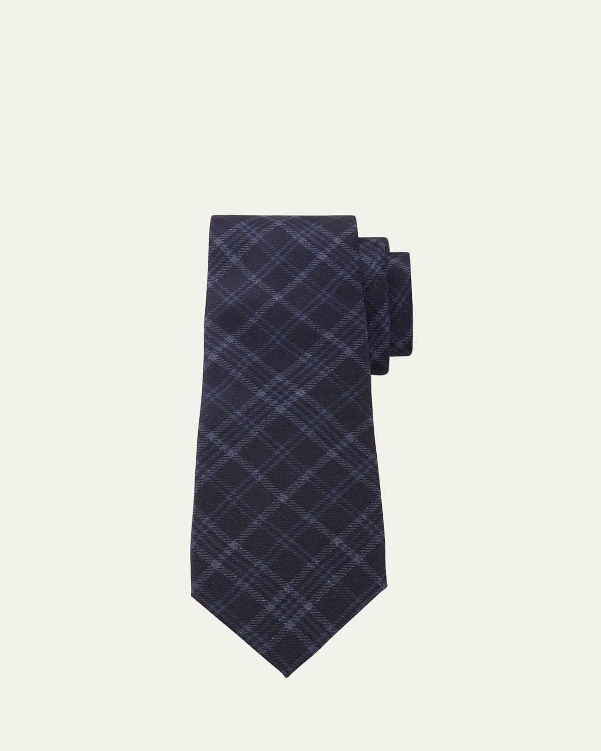 Mens Plaid Silk Tie Product Image